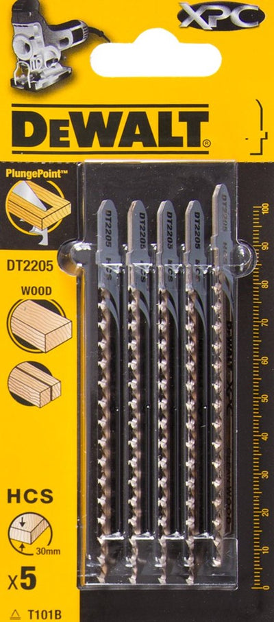 Dewalt dt2205 hcs Stichsägeblatt XPC – 2,5 mm Zahnabstand – Holz (5 Stück)