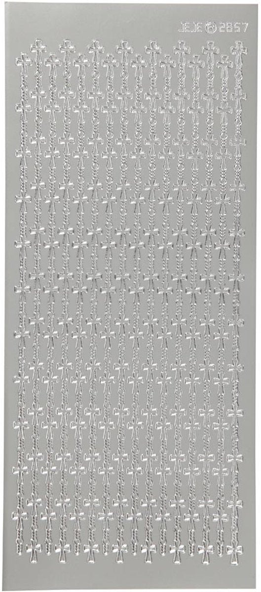 Creativ Firmenaufkleber, Kreuz, Bogen 10x23 cm, silber, 1 Bogen