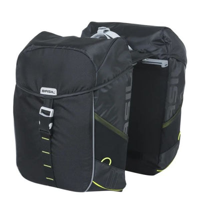 Basilikum Doppelfahrradbeutel Meilen 34 Liter 13 x 26 x 35 cm (2x) schwarzer Kalk