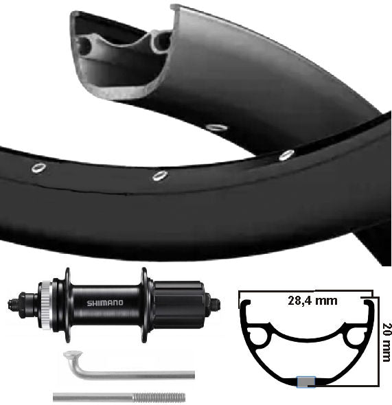 KGS Hinterrad 28 Zoll (622) MAC1-M650 + Spaak Edelstahl Cass Centerl 8-10 SP