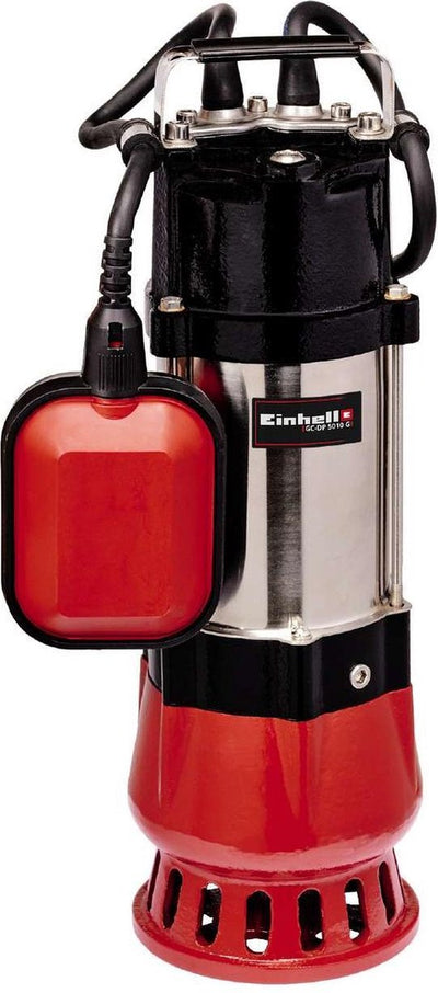 Einhell elektrische Schmutzwasserpumpe GC-DP 5010 g – 500 W – 12000 l·h – Schmutz bis ø10 mm – stufenlos verstellbarer Schwimmerschalter – inkl. Universeller Schlauchanschluss
