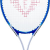 Tennisschläger mit Abdeckung und 2 Kugeln blau