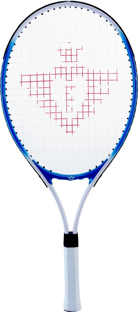 Tennisschläger mit Abdeckung und 2 Kugeln blau