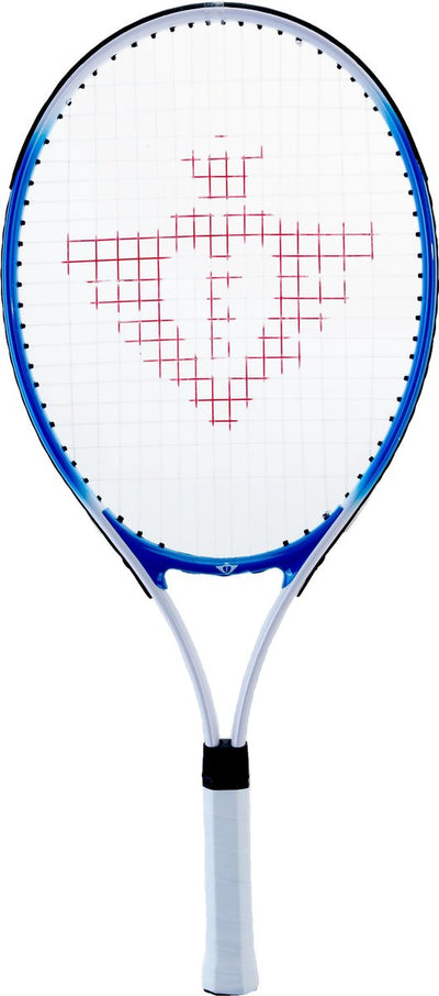 Tennisschläger mit Abdeckung und 2 Kugeln blau