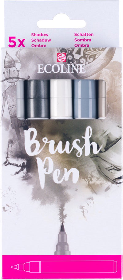 Bruynzeel Ecoline Pinselstift-Set Schatten, 5 Farben