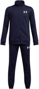 Under Armour ua Rival Knit Track Suit – Blauer Jungen-Trainingsanzug – Midnight Navy – Midnight Navy – Weiß