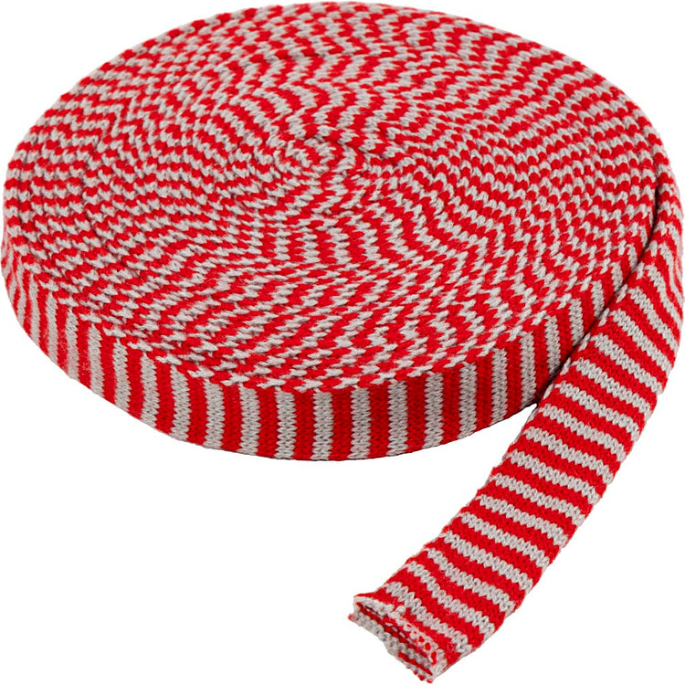 Creativ Company Rundstrickschlauch, B: 30 mm, Weihnachtsrotgrau, 10 m 1 Rolle