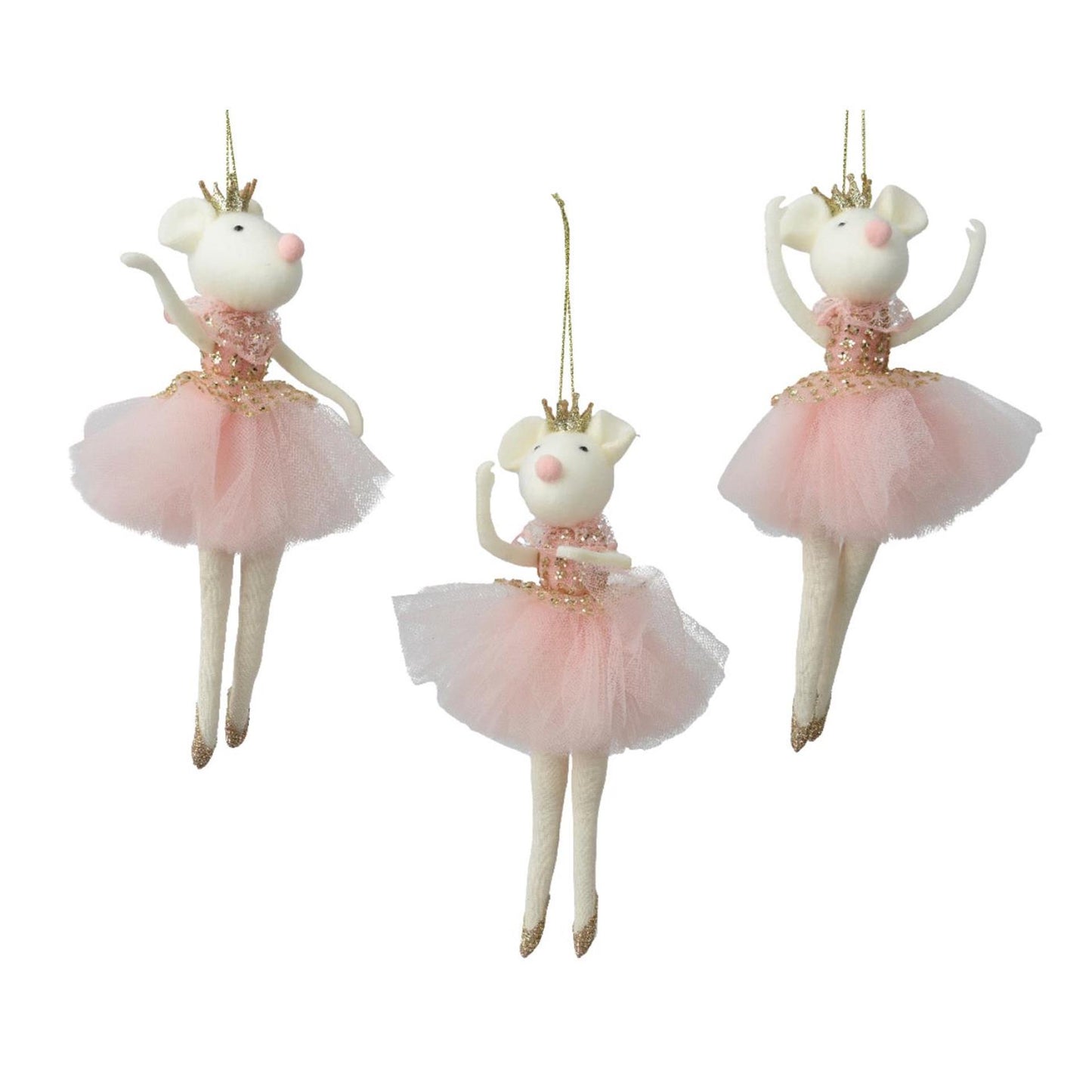 Decoris Weihnachtsanhänger Maus Polyester 9x4x19,5cm