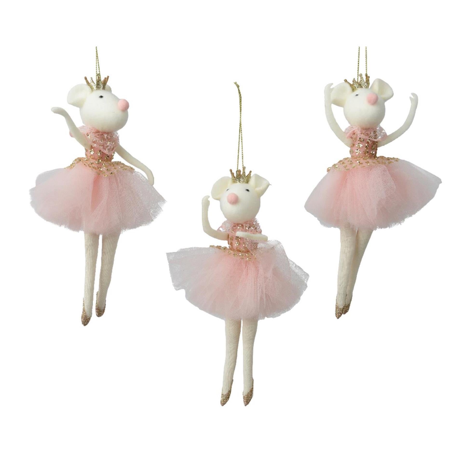 Decoris Weihnachtsanhänger Maus Polyester 9x4x19,5cm