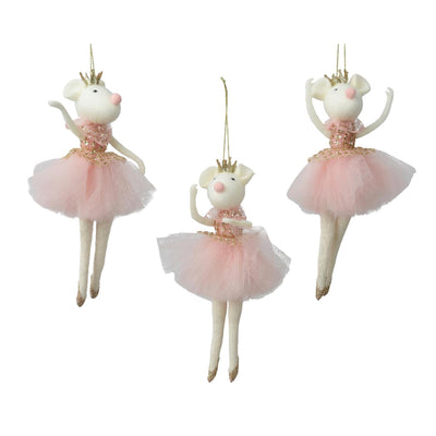 Decoris Weihnachtsanhänger Maus Polyester 9x4x19,5cm