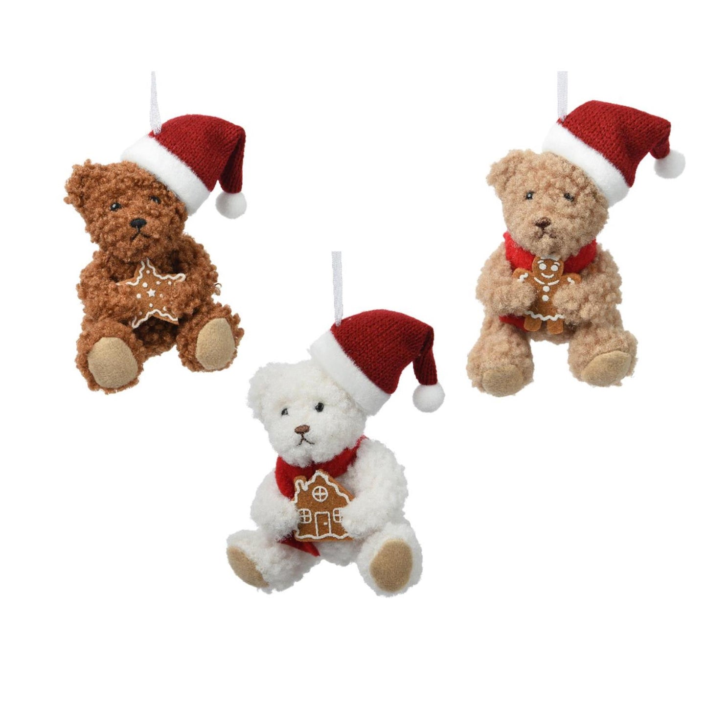 Decoris Weihnachtsanhänger Bär Polyester 7x6x12cm