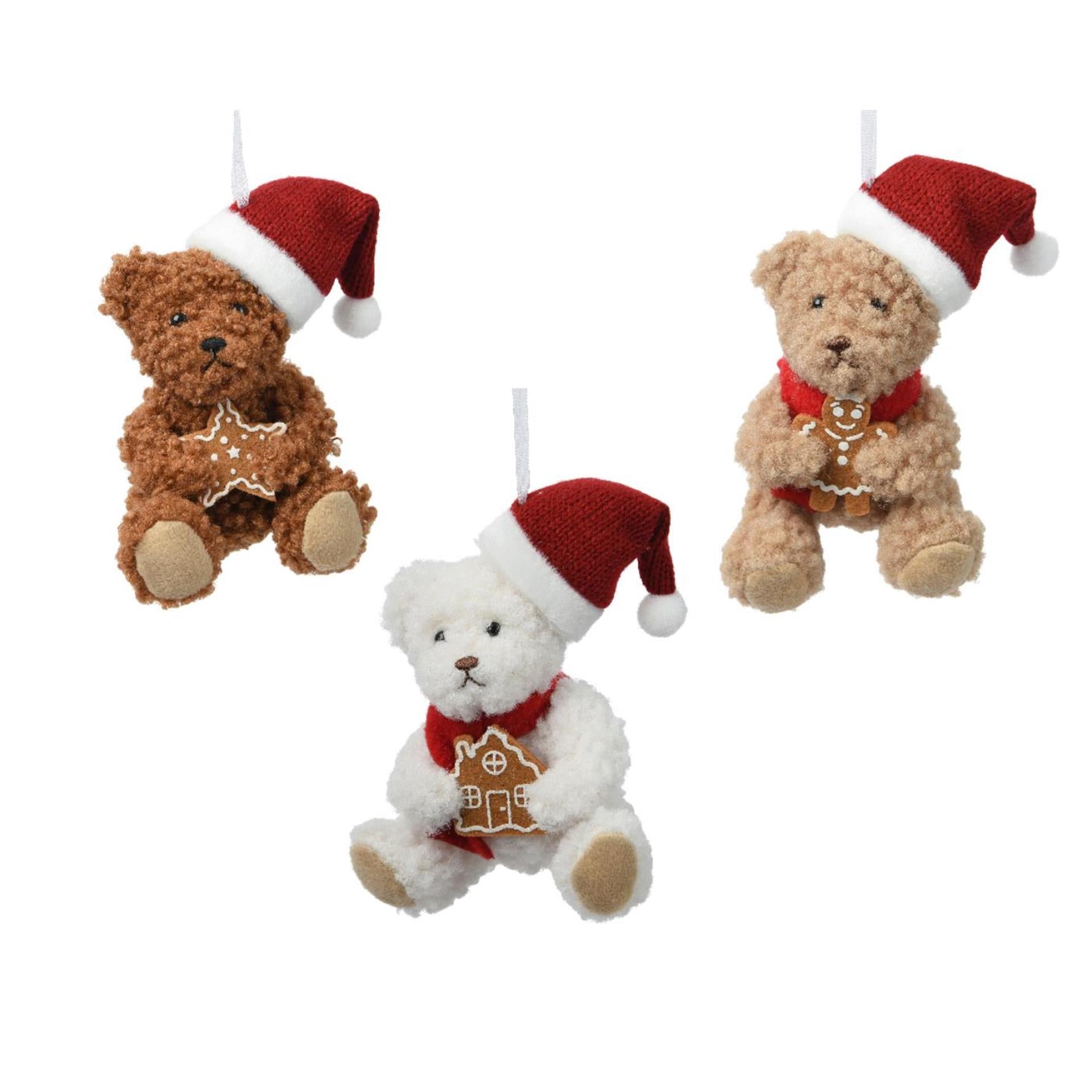 Decoris Weihnachtsanhänger Bär Polyester 7x6x12cm