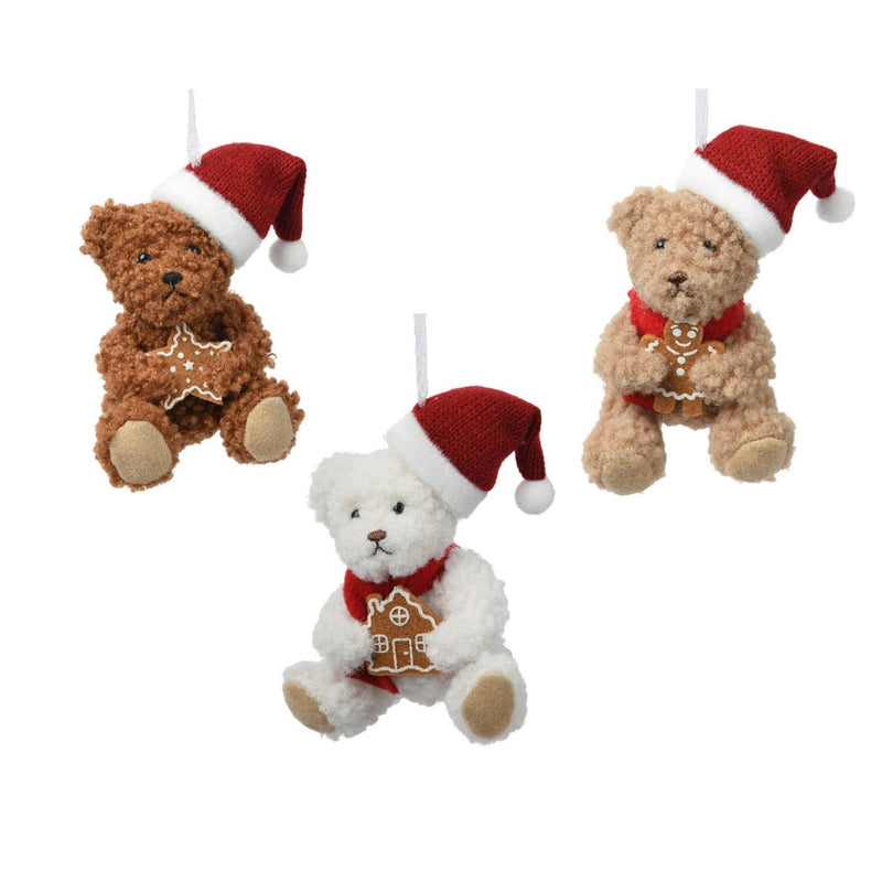 Decoris Weihnachtsanhänger Bär Polyester 7x6x12cm