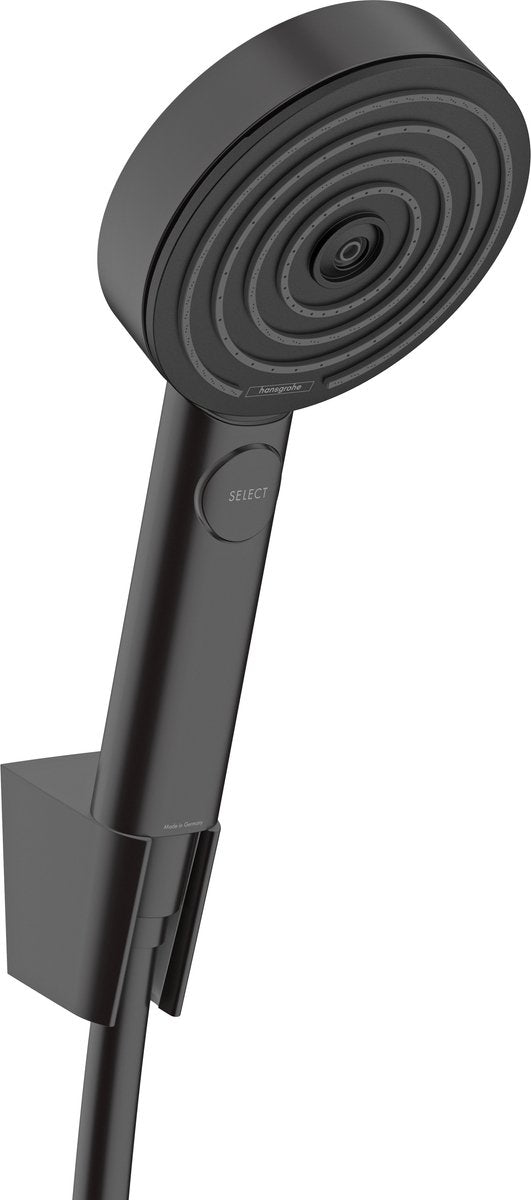 Hansgrohe Pulsify Select S - Set aus Duschkopf, Halterung und Schlauch, 3 Strahlarten, Ecosmart, Mattschwarz 24305670