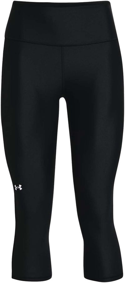 Under Armour Tech Hi Capri-Blk Damen-Sporthose – Schwarz – Weiß