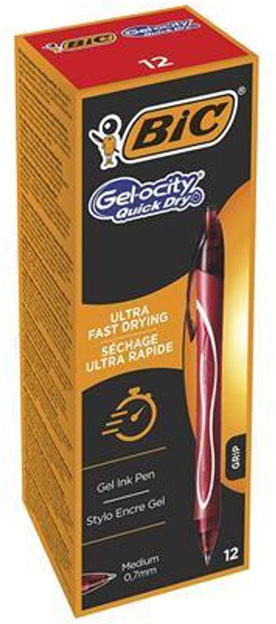 Ty Bic Gel-Oci Schnelltrocknender Gelroller, mittel, 0,4 mm, blau, 12 Stück