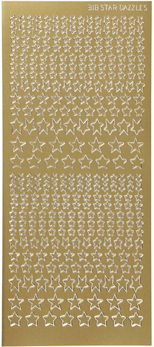 Creativ Firmenaufkleber, Sterne, Bogen 10x23 cm, gold, 1 Bogen