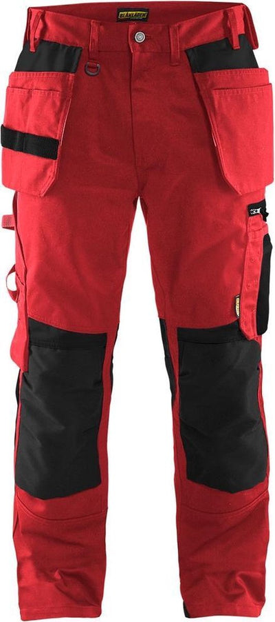 Blåkläder Blaklader-Arbeitshose mit Nageltaschen 1555-1860 – rot schwarz – C52