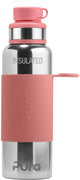 Pura Thermos-Sportflasche 650 ml – Thermoskanne – Thermosbecher – plastikfrei – mit Doppelwand – inklusive Sportkappe und Sporthülle – Oberteil ist austauschbar – Pink