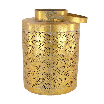 Natural Collections Laterne aus Metall mit Glas ø17,5x26cm Gold