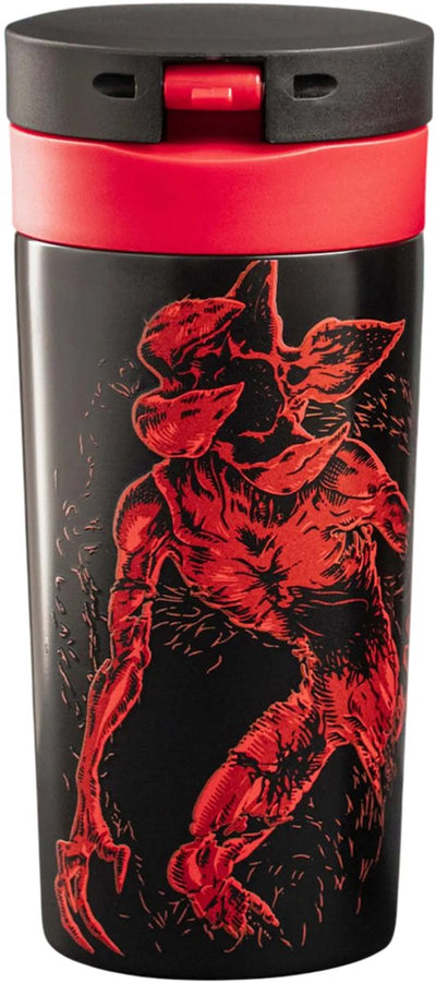 Bialetti Stranger Things – doppelwandiger Thermo-Reisebecher – Edelstahl – 380 ml – leuchtet im Dunkeln