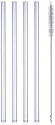Alpina - Trinkhalme aus Glas - 20 cm - inkl. Reinigungsbürste - 4er-Set