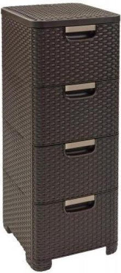Schubladensystem im Curver-Stil – 4 x 14 l – braun