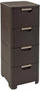 Schubladensystem im Curver-Stil – 4 x 14 l – braun