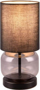 Trio Elio - Tischleuchte - Schwarz matt - exkl. 1x E27 40W - Schnurschalter - Rauchglas