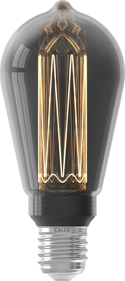 LED-Lampe der Calex Crown-Serie – E27 – rustikale Lichtquelle Titan – 3,5 W – dimmbar