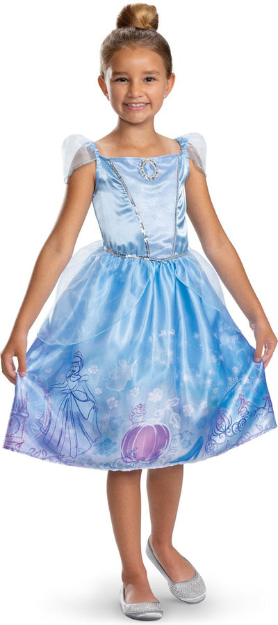 Disney-Prinzessin-Verkleidung – Aschenputtel, klassisches Aschenputtel-Kleid, Größe XS (3–4 Jahre), Mädchen