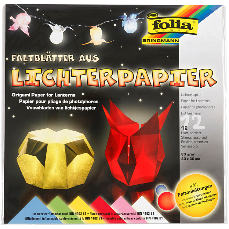 Creativ Company Lantern Paper Standard Colors 30x30 cm, 12 Blätter