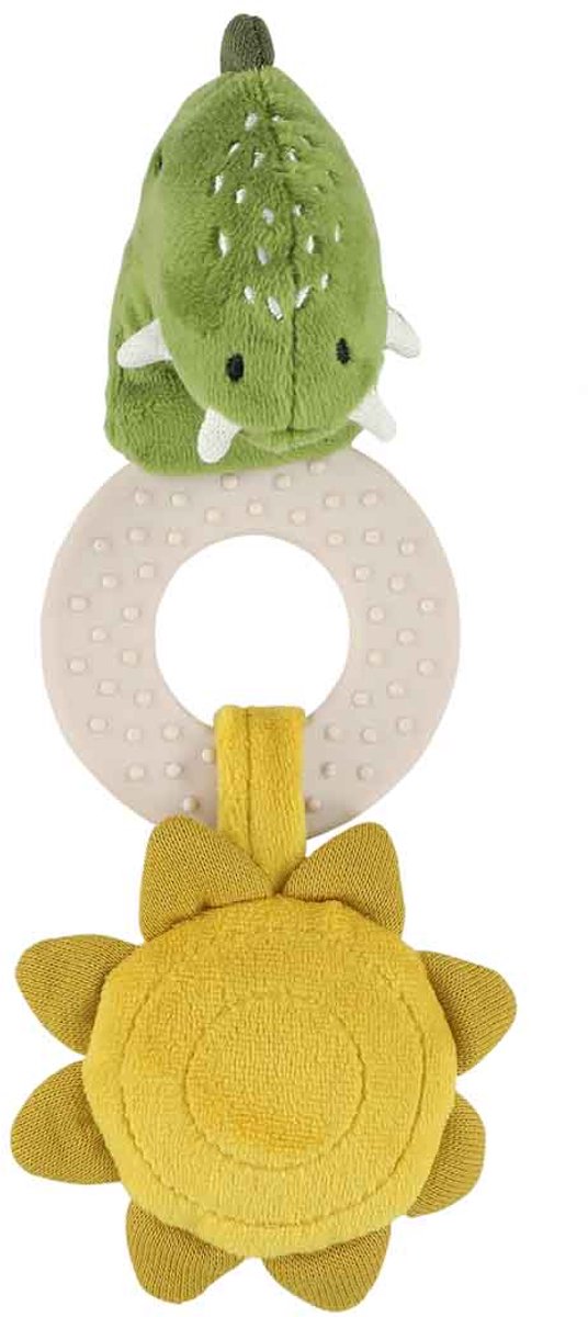 Trixie Beißspielzeug Mr. Dino – 3m+ – Beißring aus Silikon – knisterndes Geräusch – ideal als Geschenk zur Geburt