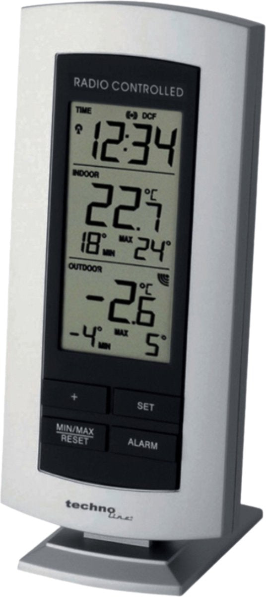 Nexttime Wetterstation – inkl. Außensensor – Funkwecker – Innen- und Außentemperaturanzeige – Alarmfunktion – Technoline ws 9140-it