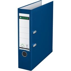 Ordner Leitz 1010, Kunststoff, Breite 8 cm, blaues Einstecketikett, Griffloch