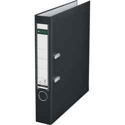 Ordner Leitz 1015, Kunststoff, Breite 5,2 cm, schwarze Einlage, Etikett, Griffloch