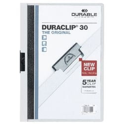Klemmmappen langlebig Duraclip 60 weiß A4 30 Blatt transparente Vorderseite