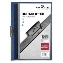Klemmmappen langlebig Duraclip 60 blau A4 60 Blatt transparente Vorderseite