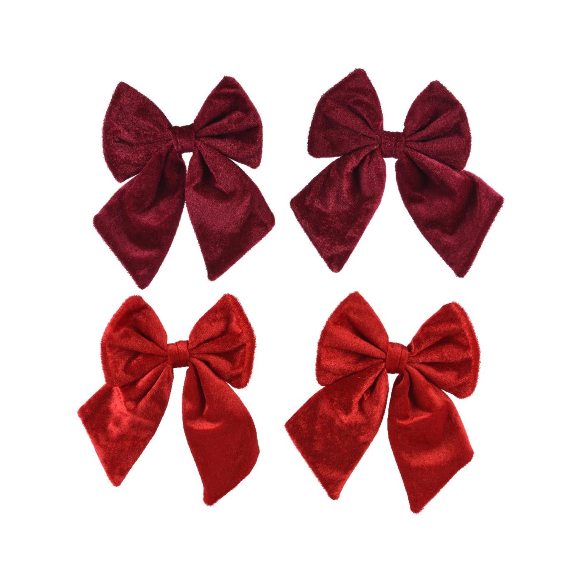 Decoris Schleife rot burgunderrot 2er Set 14x17cm