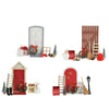 Decoris Weihnachtsdorf-Zubehör-Set aus Holz, 15 x 6 x 24 cm