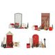 Decoris Weihnachtsdorf-Zubehör-Set aus Holz, 15 x 6 x 24 cm