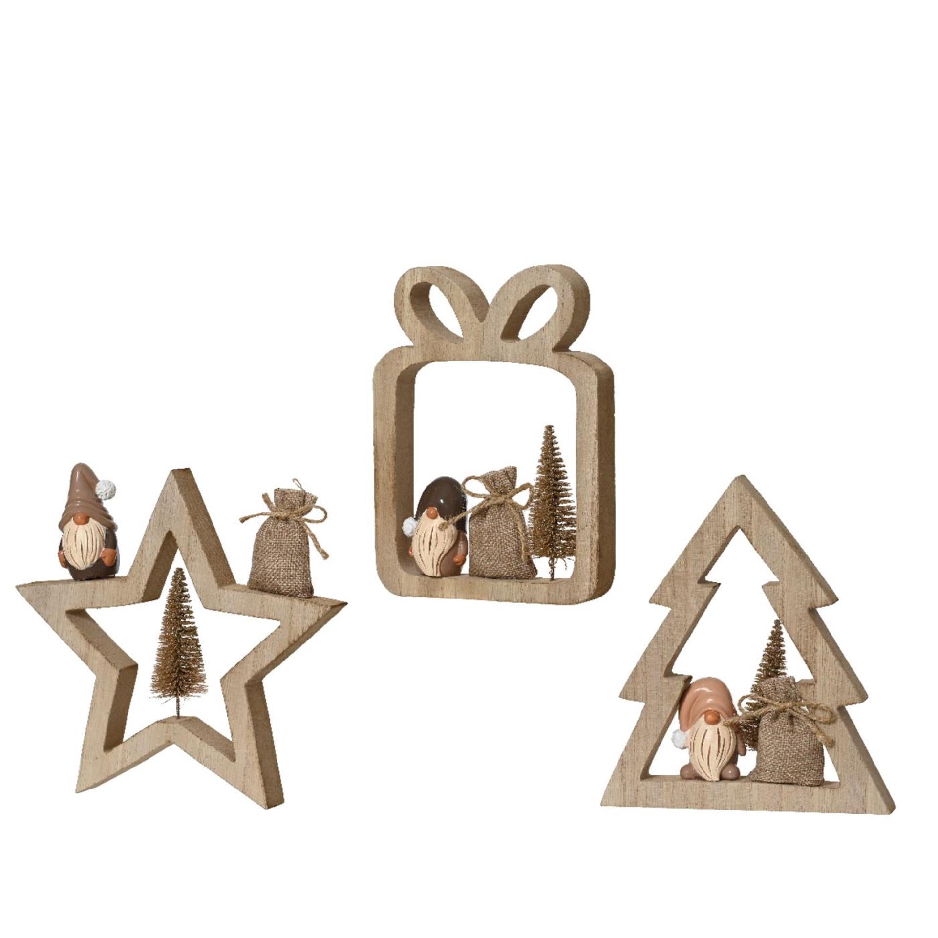 Decoris Weihnachtsdekoration mit Zwerg 14,5x16,5cm