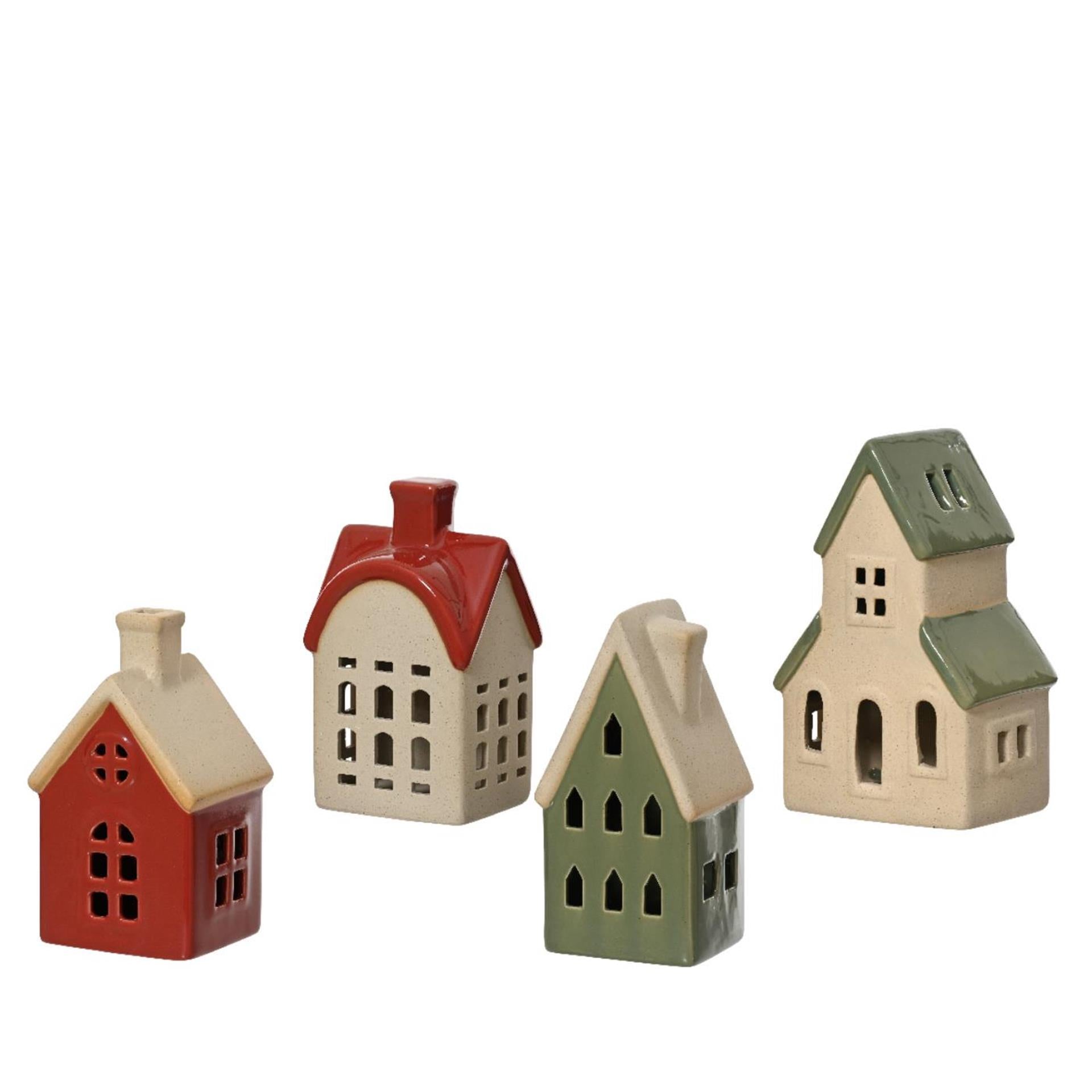 Decoris Weihnachtshaus aus Porzellan 8,3x11x17,9cm
