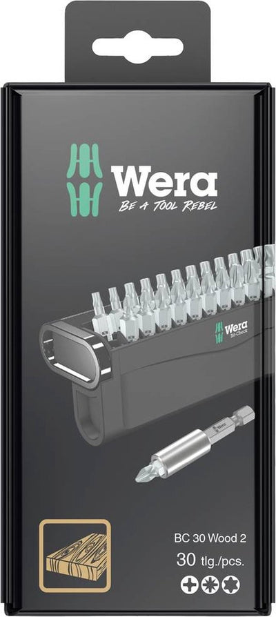 Wera Bit-Check 30 Holz 2 SB 05057438001 Bit-Set 30-teilig Phillips Phillips, Pozidriv Phillips, Torx