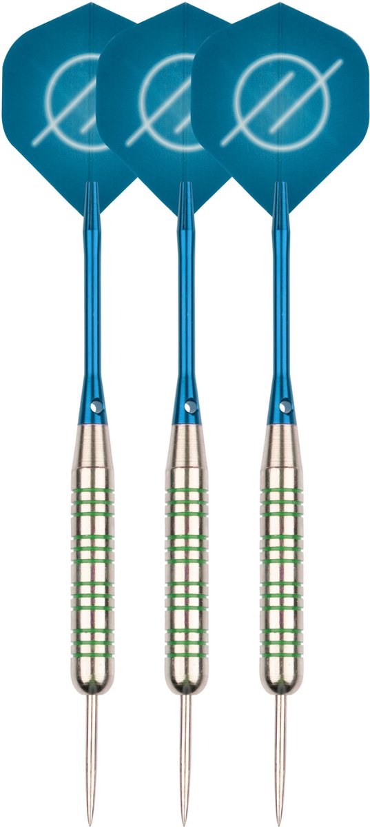 Faver Darts-Set komplett - Ersatz-Shafts - Nickelsilber - metallisch - blau - 19 Gramm