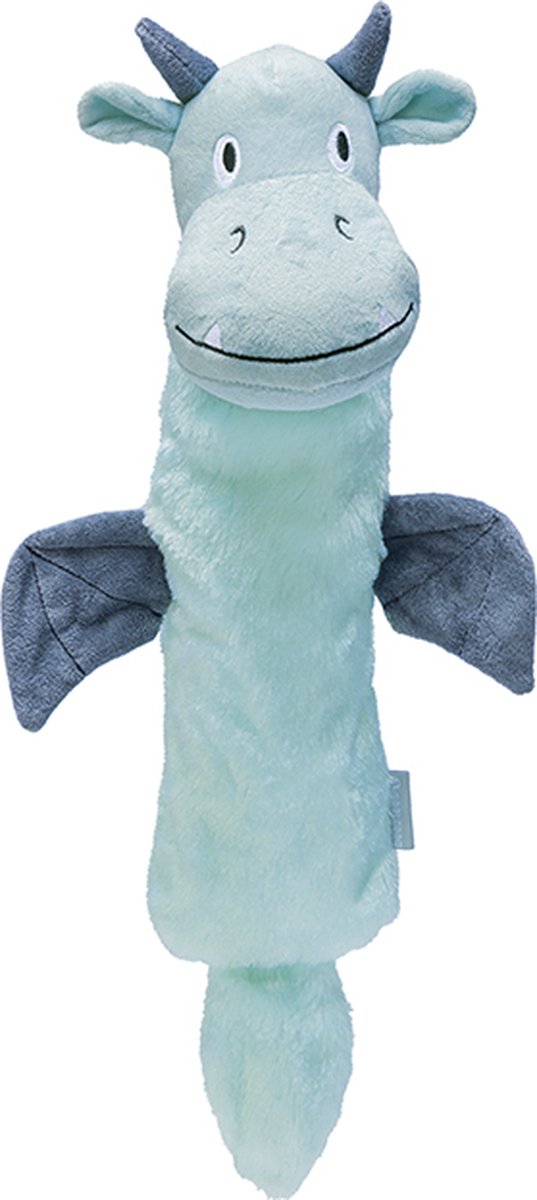 Beeztees Welpe Flatino Dragon Yi – Welpenspielzeug – Welpen-Kuscheltier – Hundespielzeug – grün – 45 x 24,5 x 6 cm