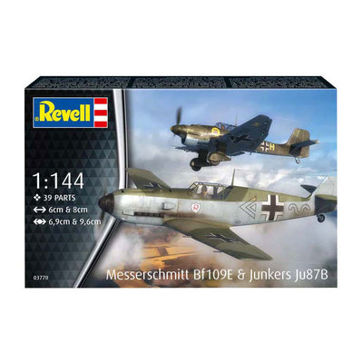 Revell Modellbausatz - Messerschmitt bf109e Junkers Ju87b 1:144 - 39-tlg.