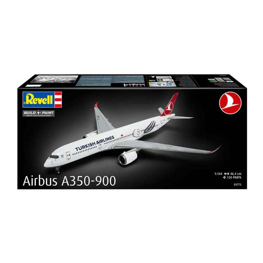 Revell Modellbausatz – Airbus A350-900 türkische Fluggesellschaft 1:144 – 120 Stück.