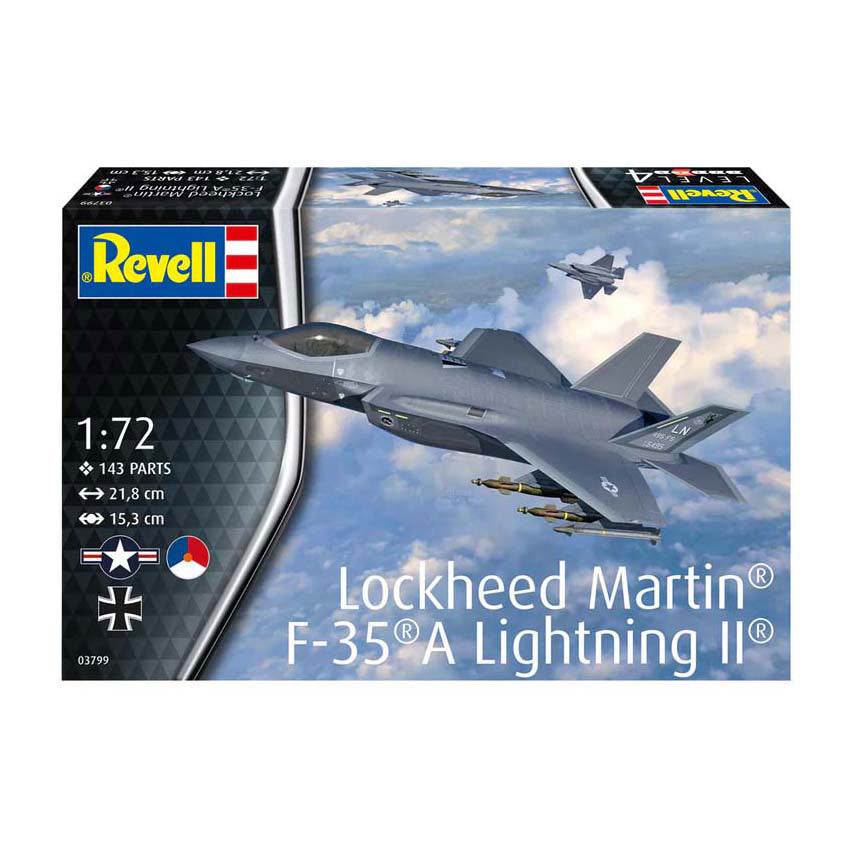 Revell Modellbausatz – Lockheed Martin F35 A Lightning II 1:72 – 143 Teile.