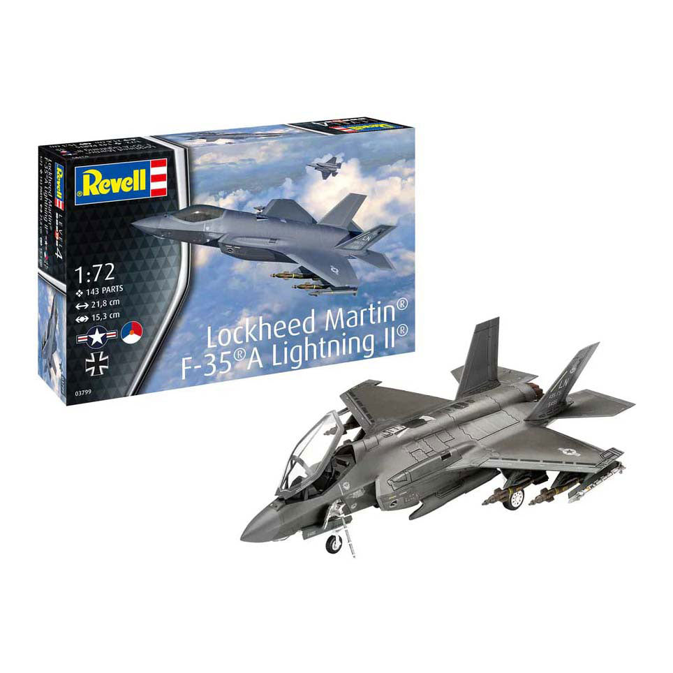 Revell Modellbausatz – Lockheed Martin F35 A Lightning II 1:72 – 143 Teile.